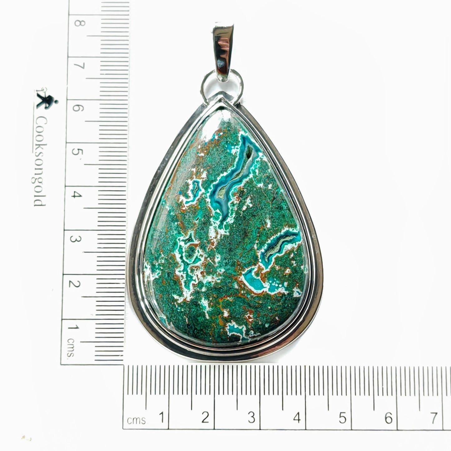 Colgante Crisocola en plata de ley