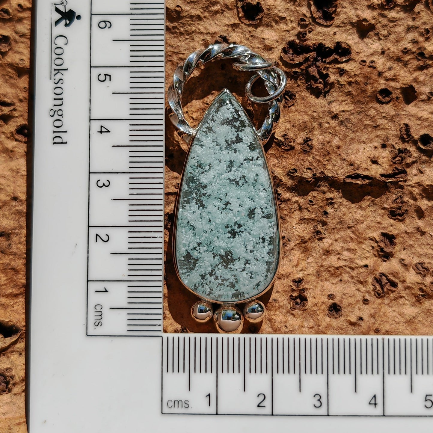 Colgante Hemimorfita en plata de ley