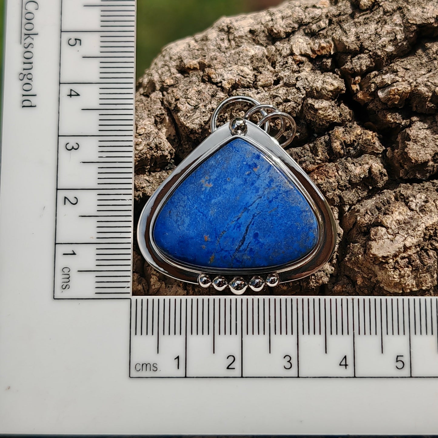 Colgante Dumortierita en plata de ley