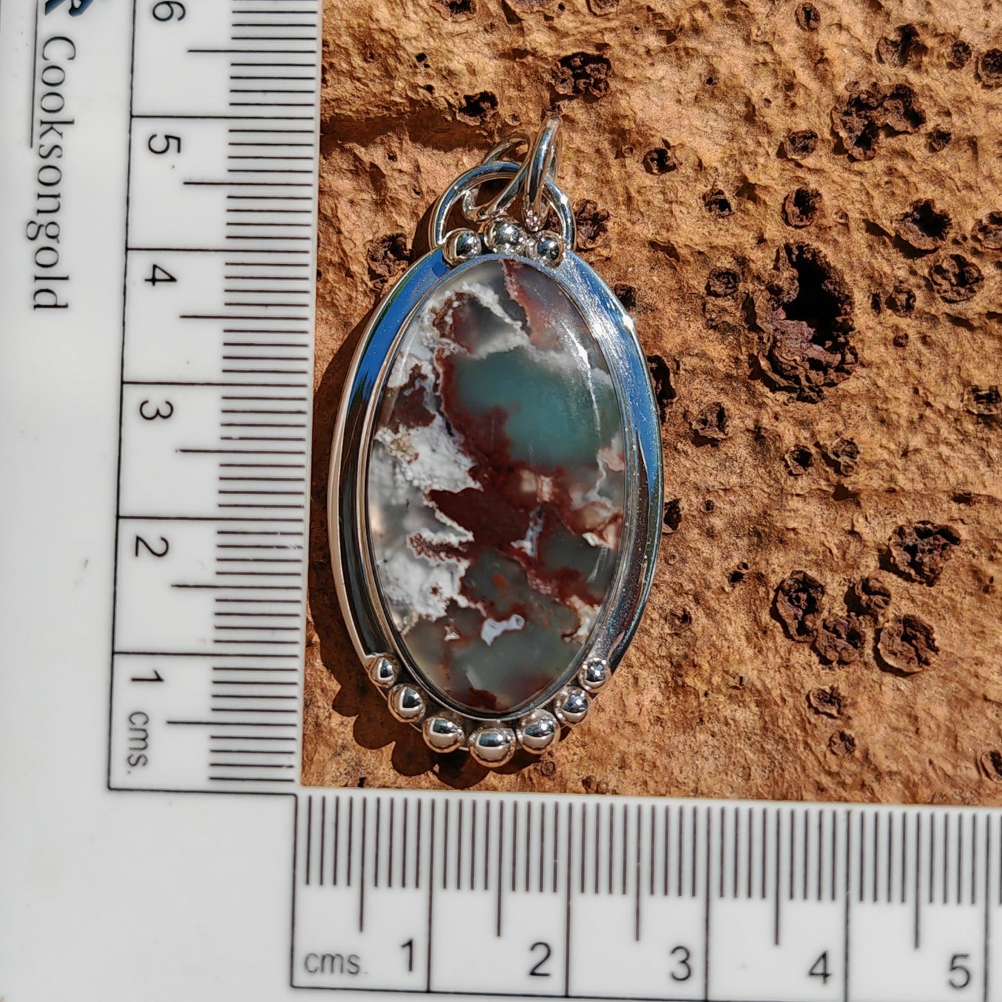 Colgante Calcedonia en plata de ley