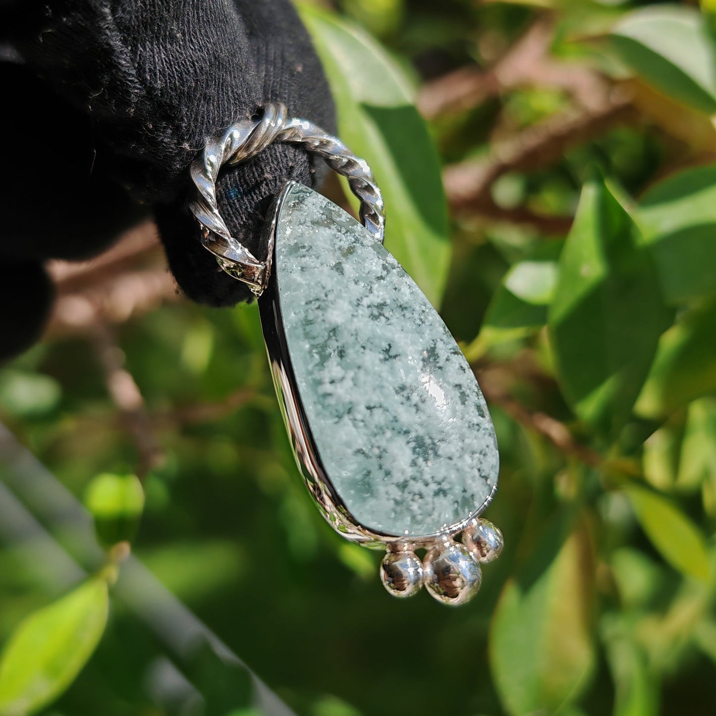 Colgante Hemimorfita en plata de ley