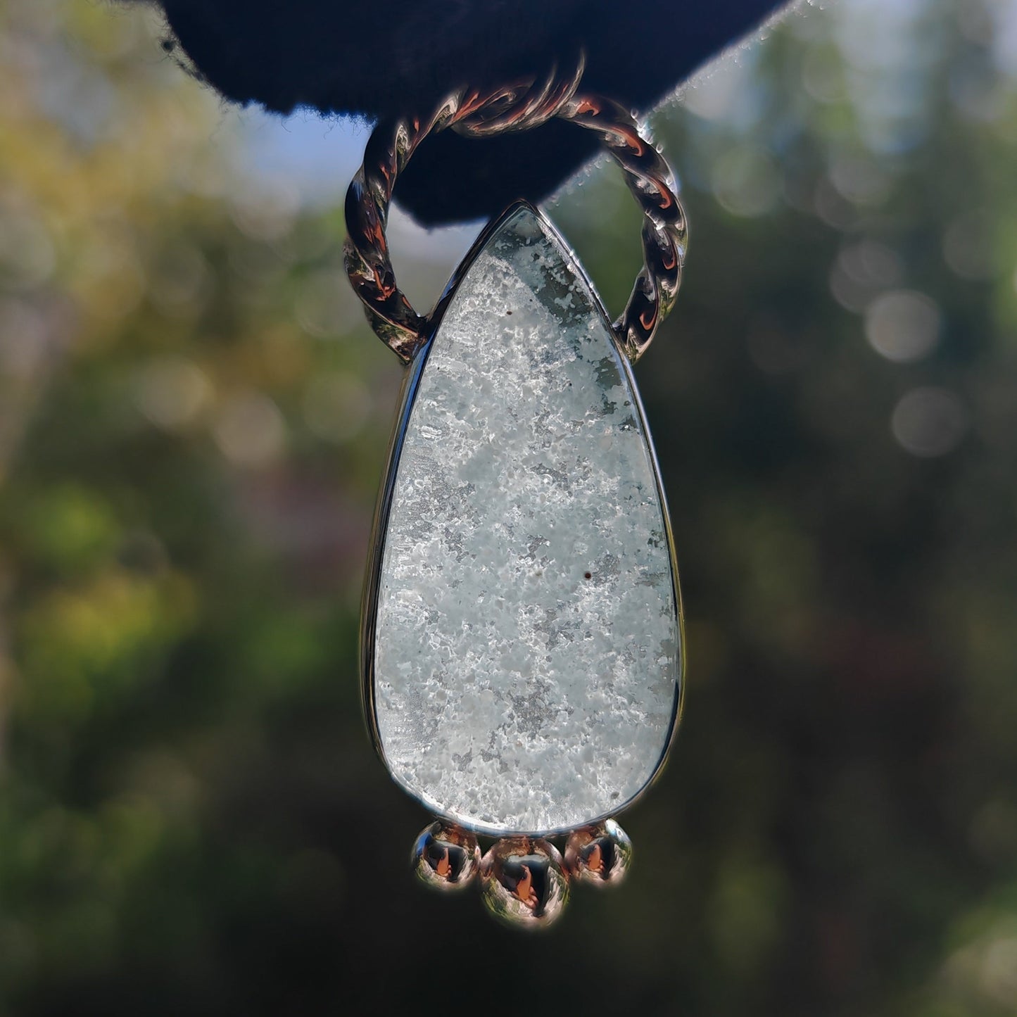 Colgante Hemimorfita en plata de ley