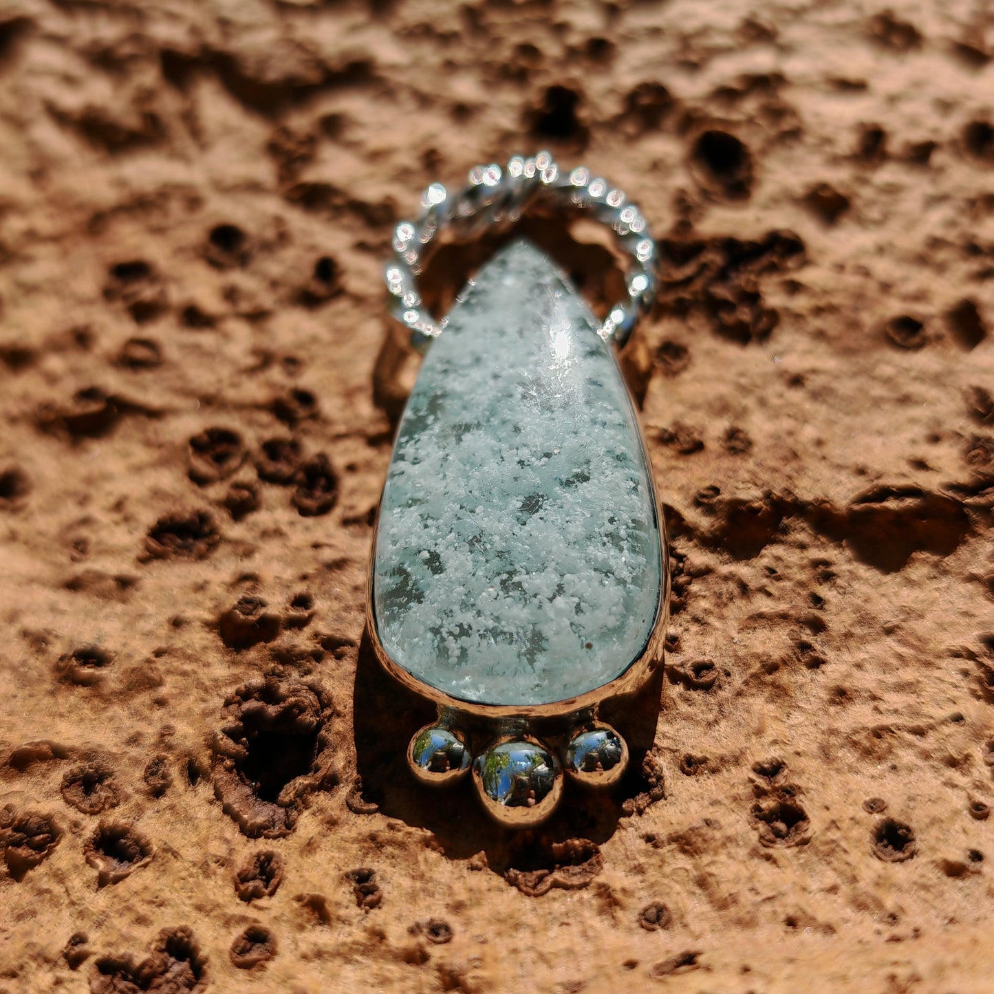 Colgante Hemimorfita en plata de ley