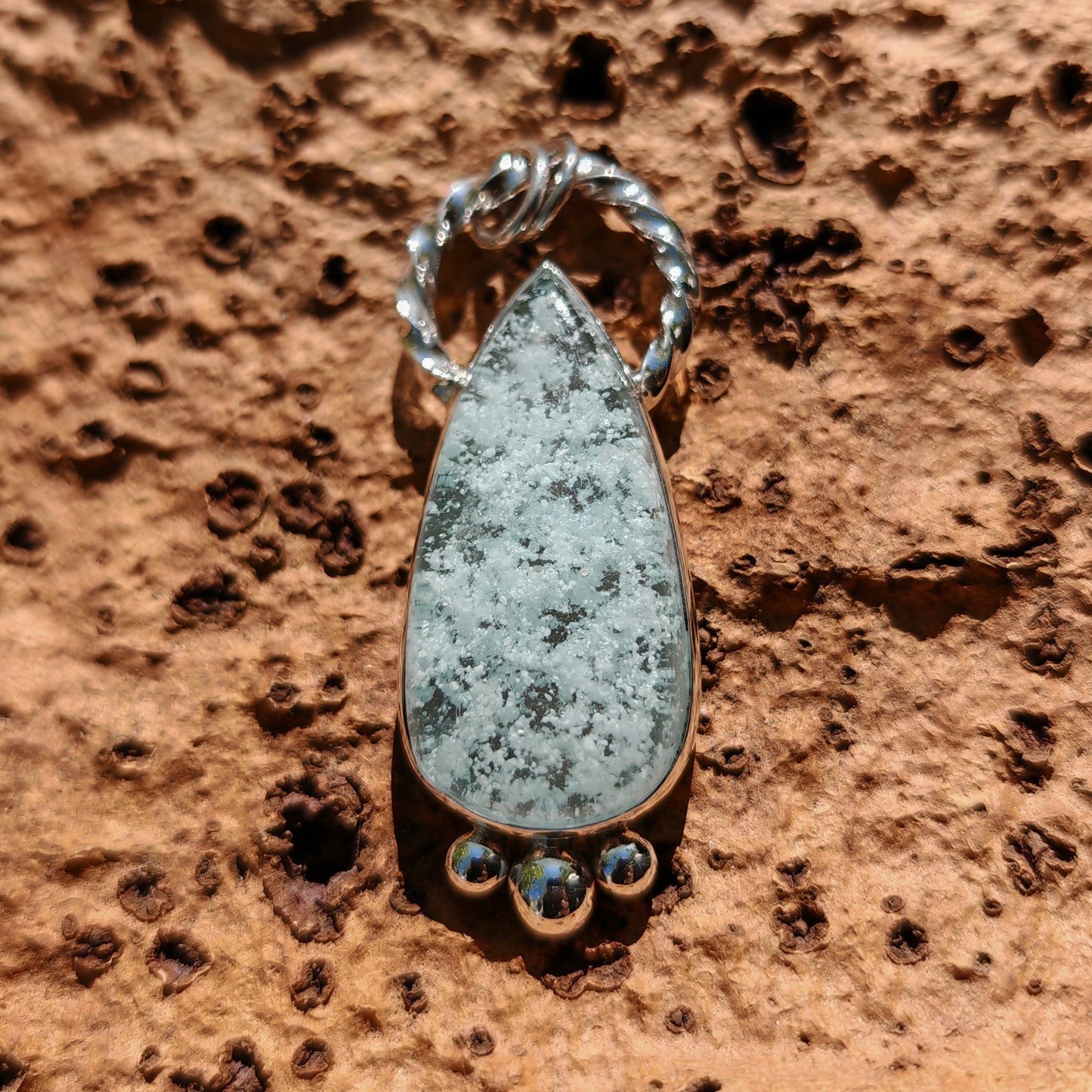 Colgante Hemimorfita en plata de ley