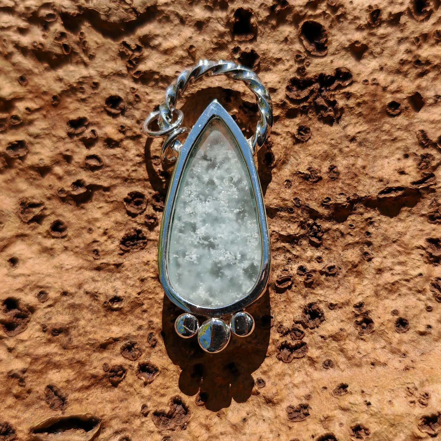 Colgante Hemimorfita en plata de ley