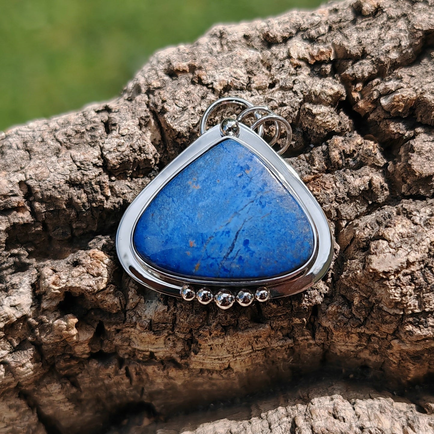 Colgante Dumortierita en plata de ley