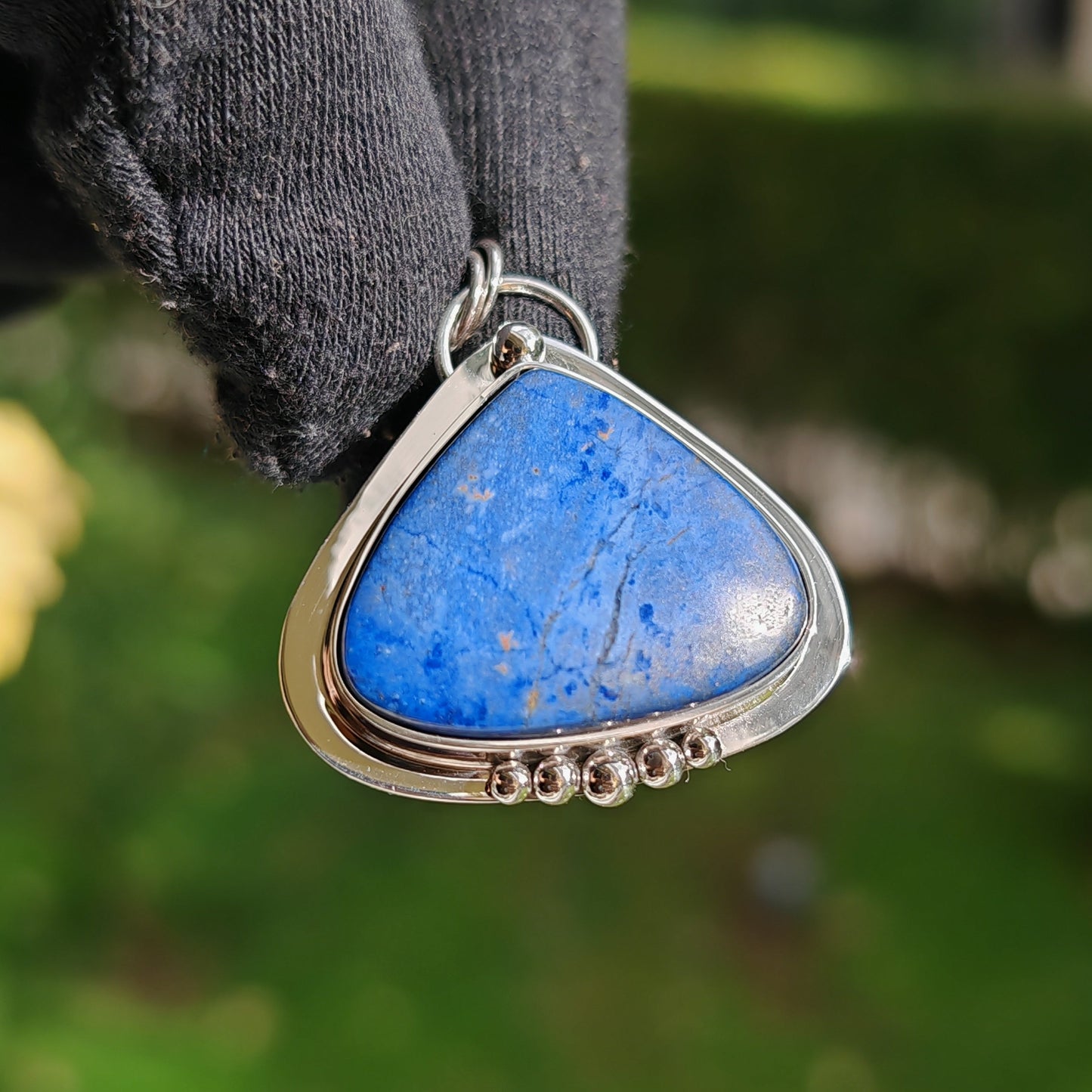 Colgante Dumortierita en plata de ley