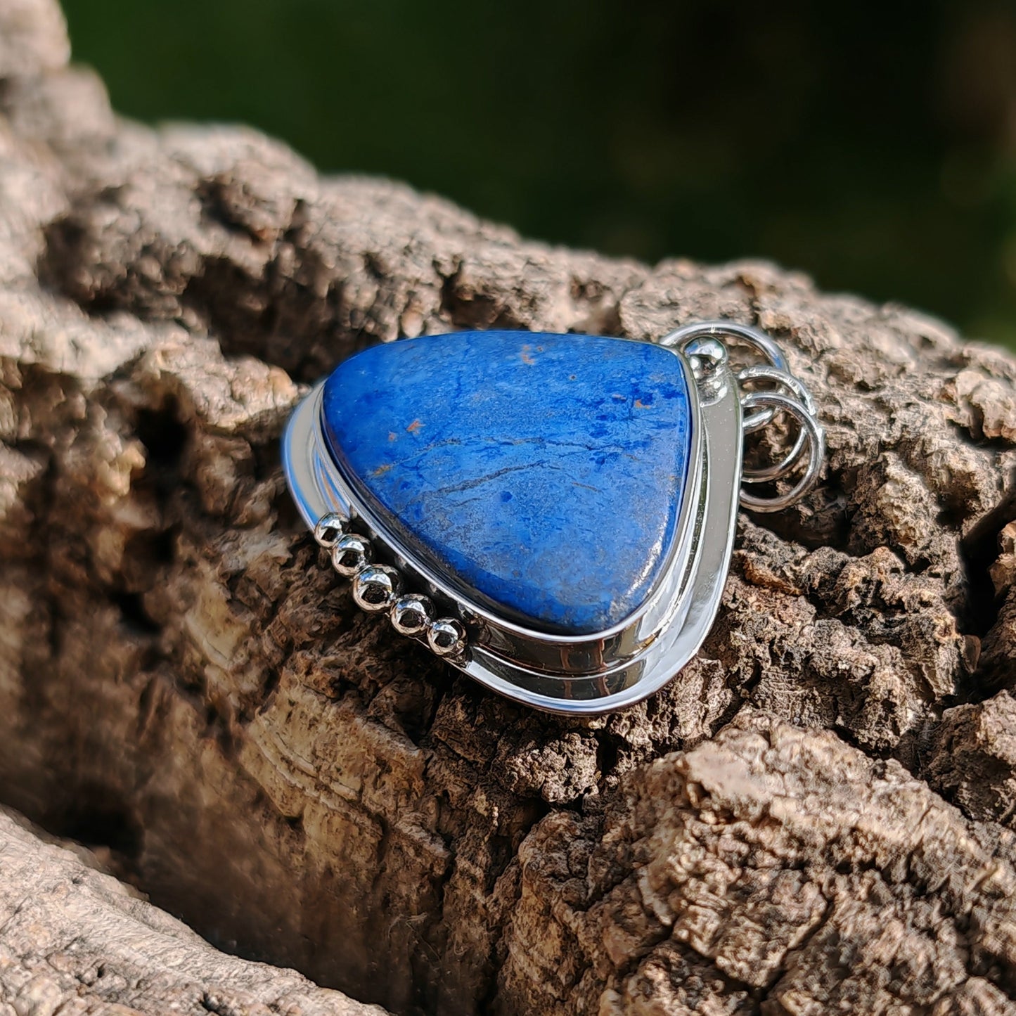 Colgante Dumortierita en plata de ley