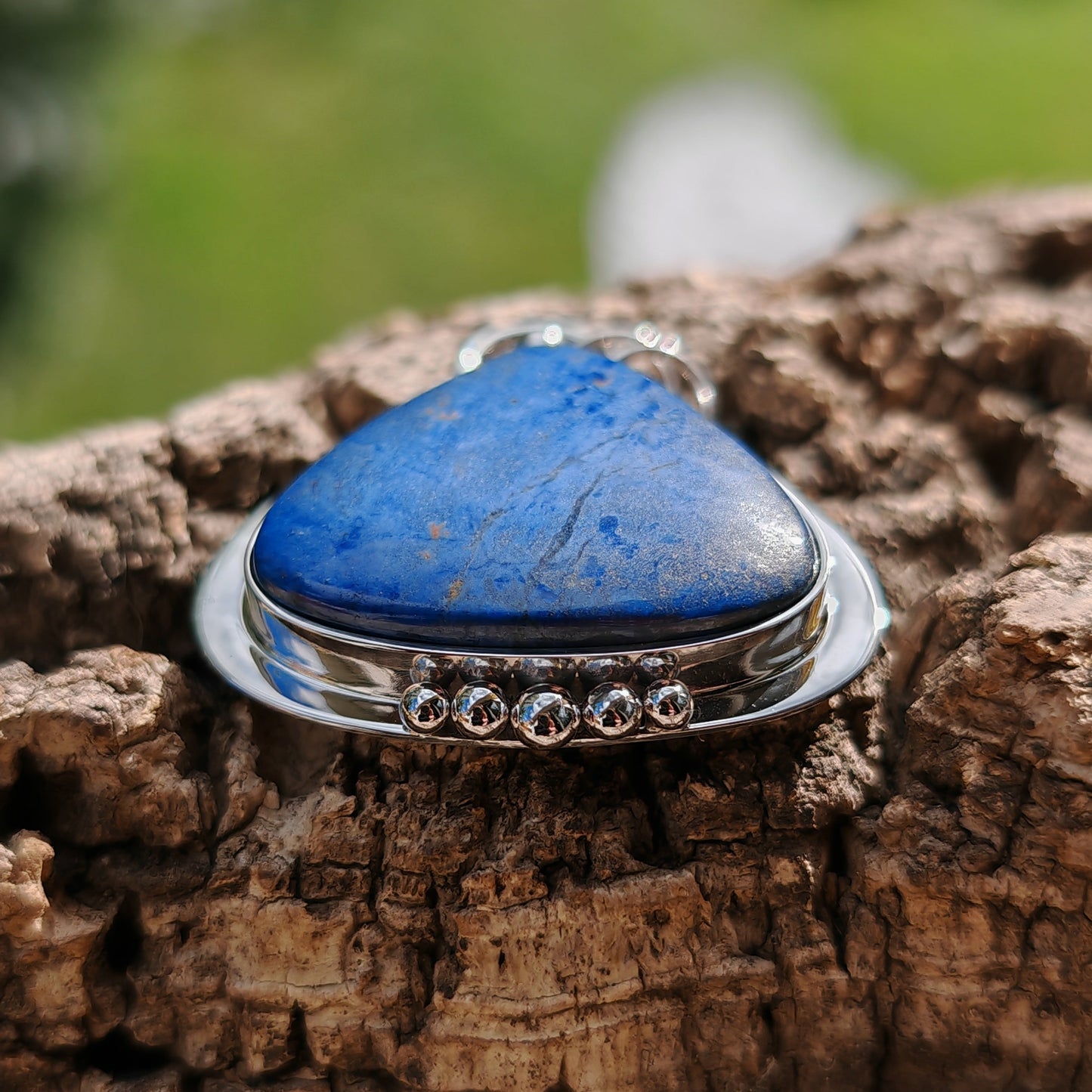 Colgante Dumortierita en plata de ley