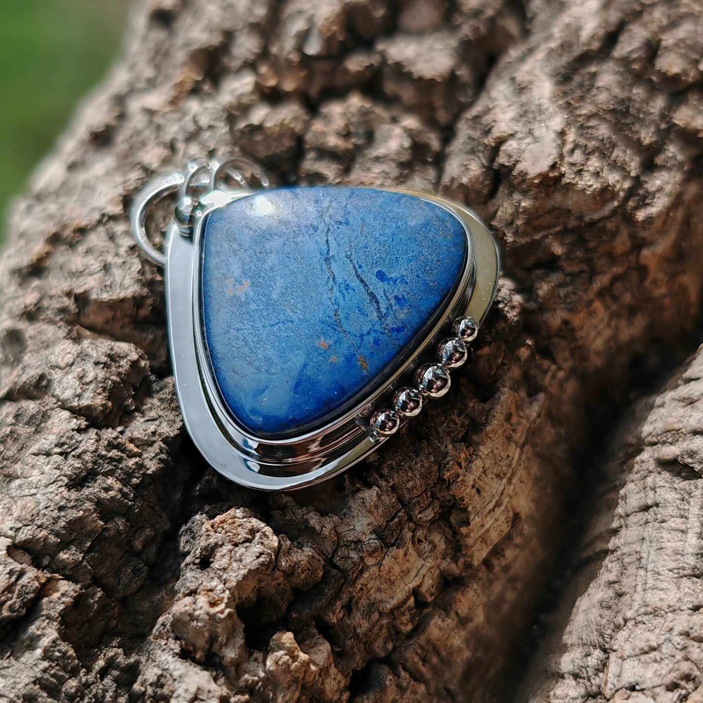 Colgante Dumortierita en plata de ley