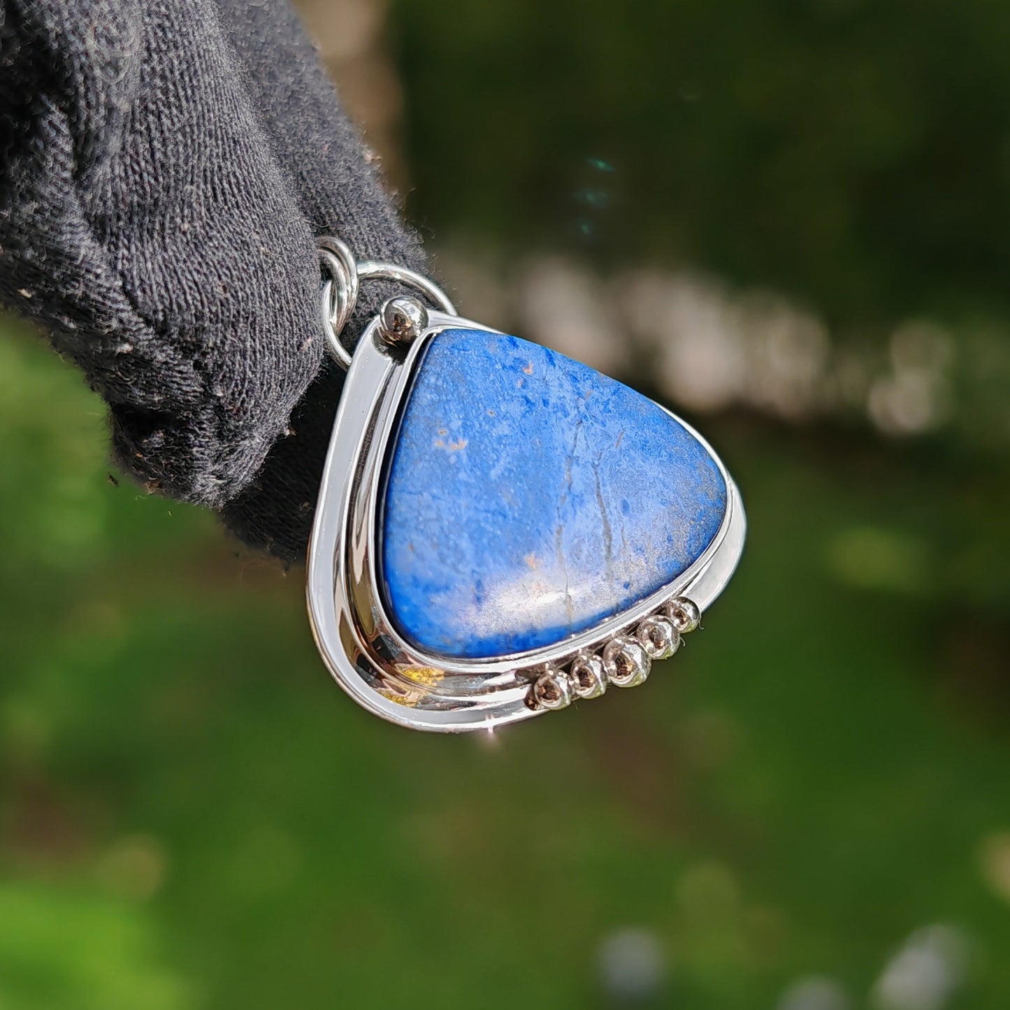 Colgante Dumortierita en plata de ley