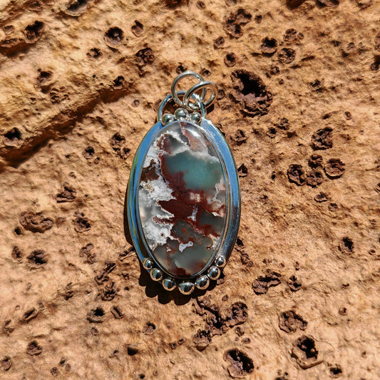 Colgante Calcedonia en plata de ley