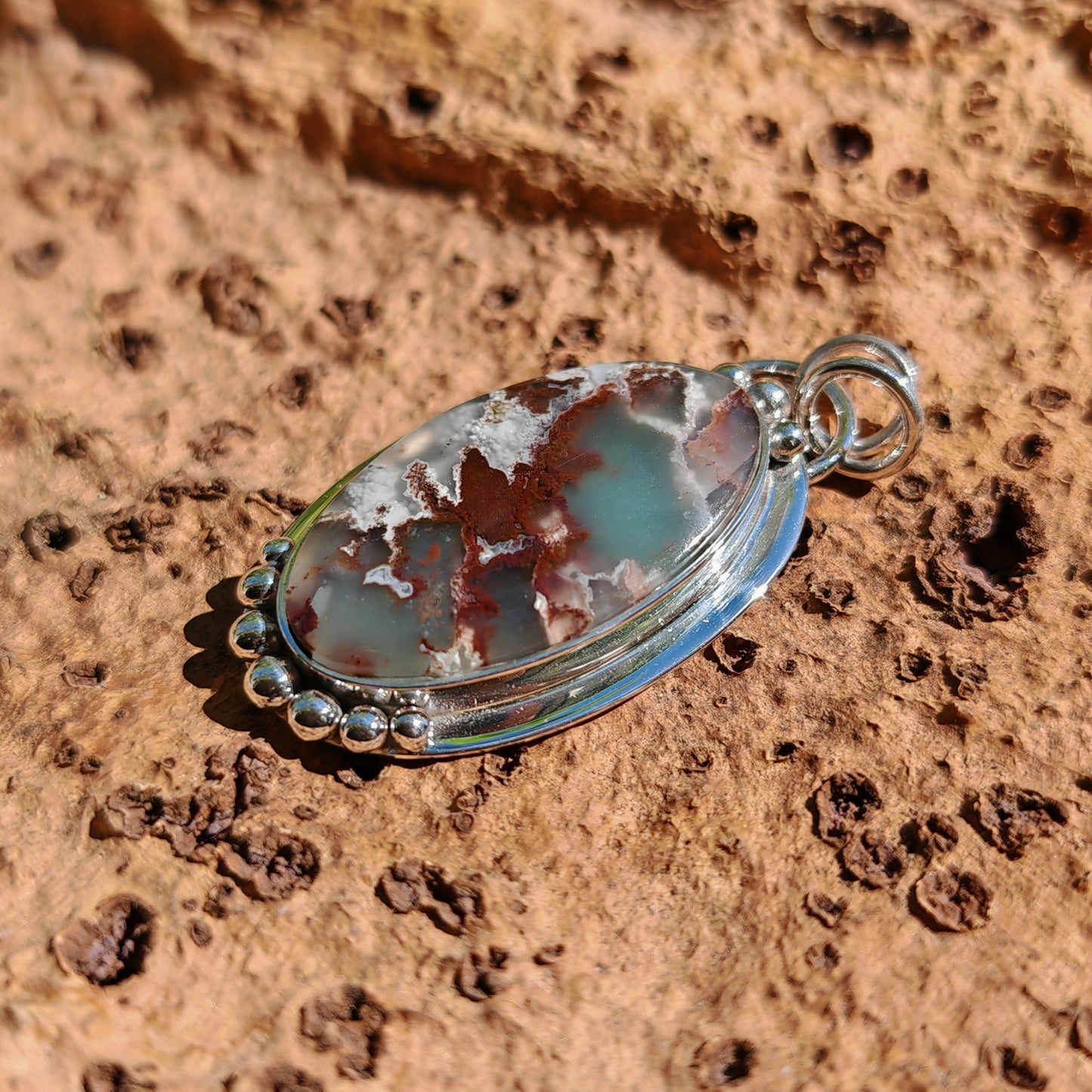 Colgante Calcedonia en plata de ley