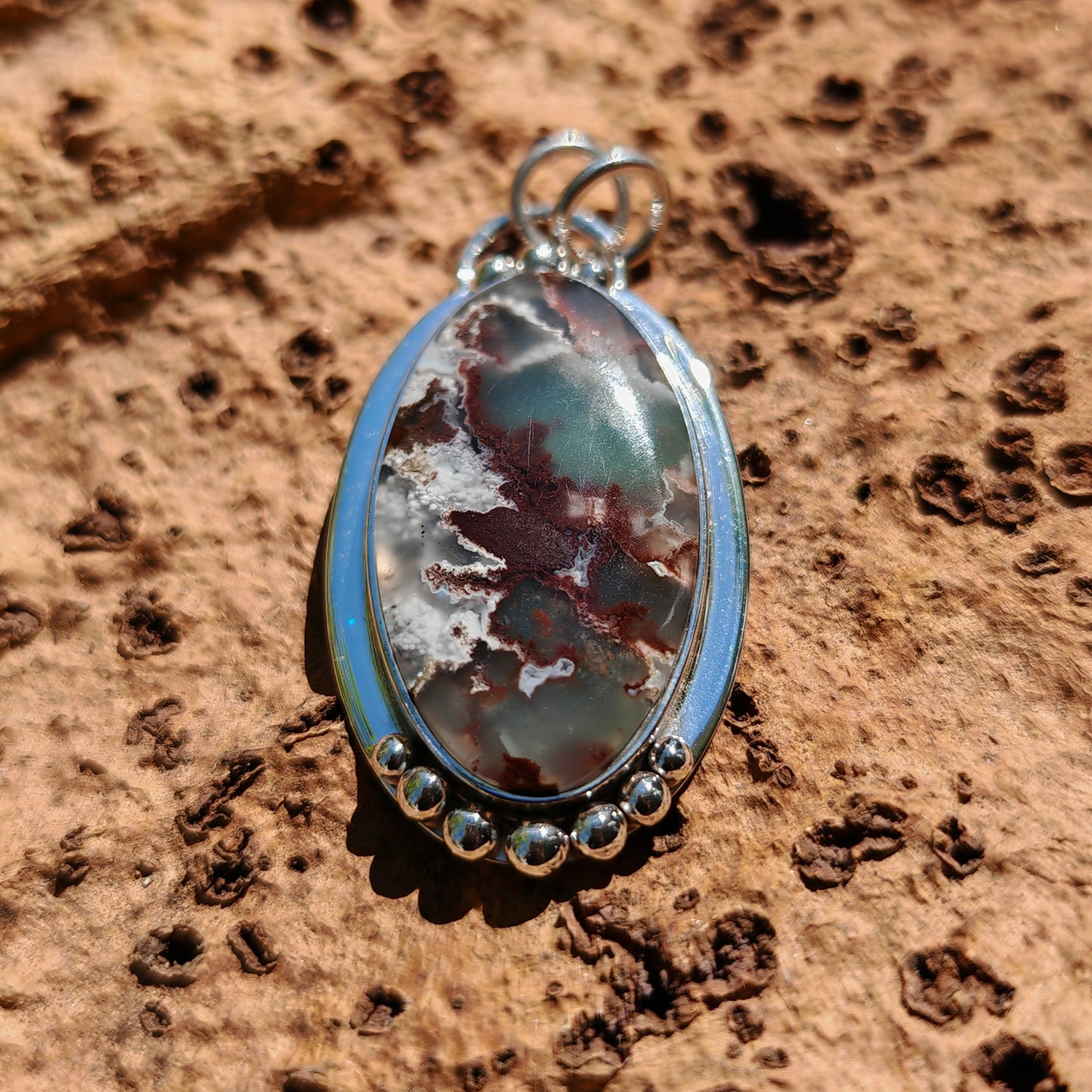 Colgante Calcedonia en plata de ley