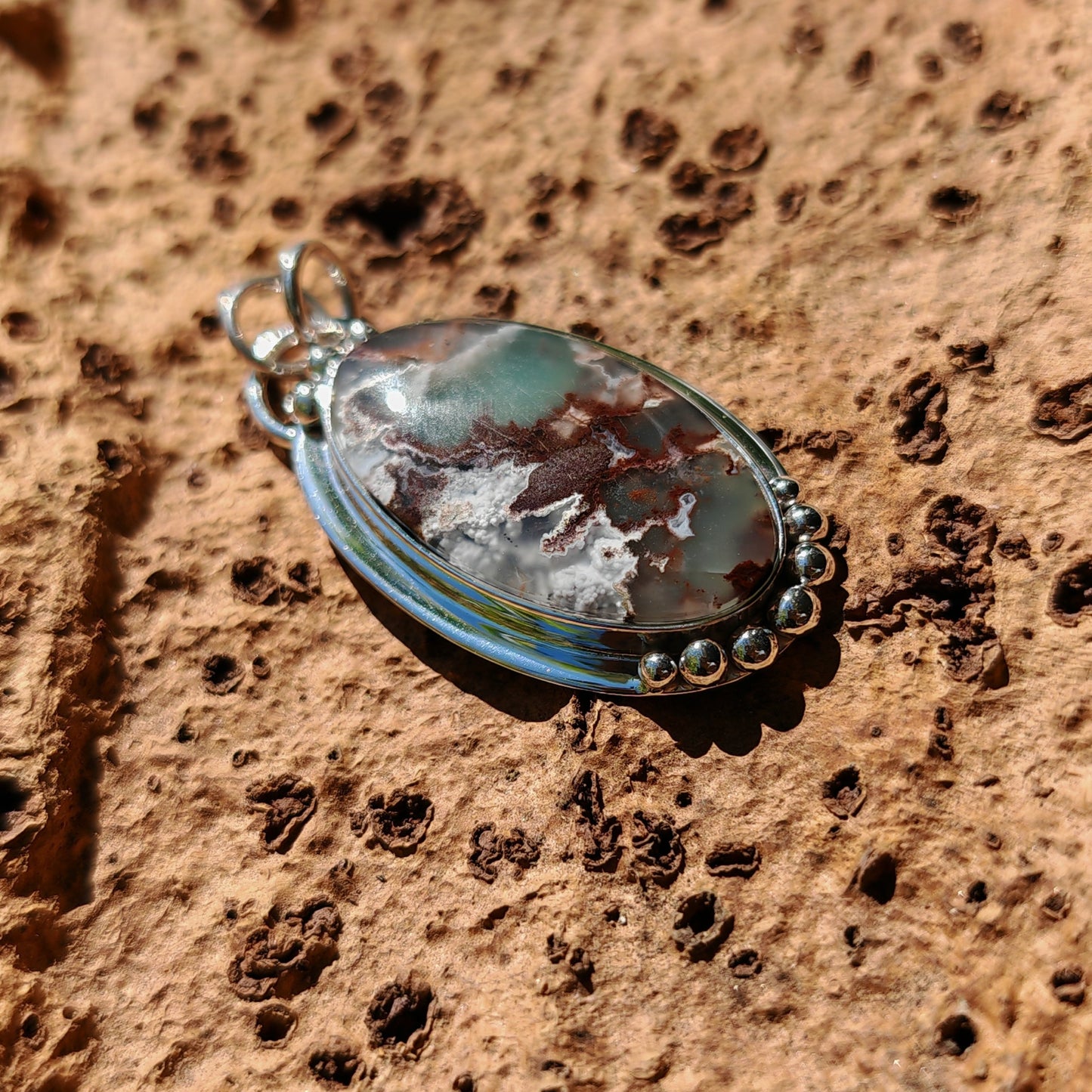 Colgante Calcedonia en plata de ley