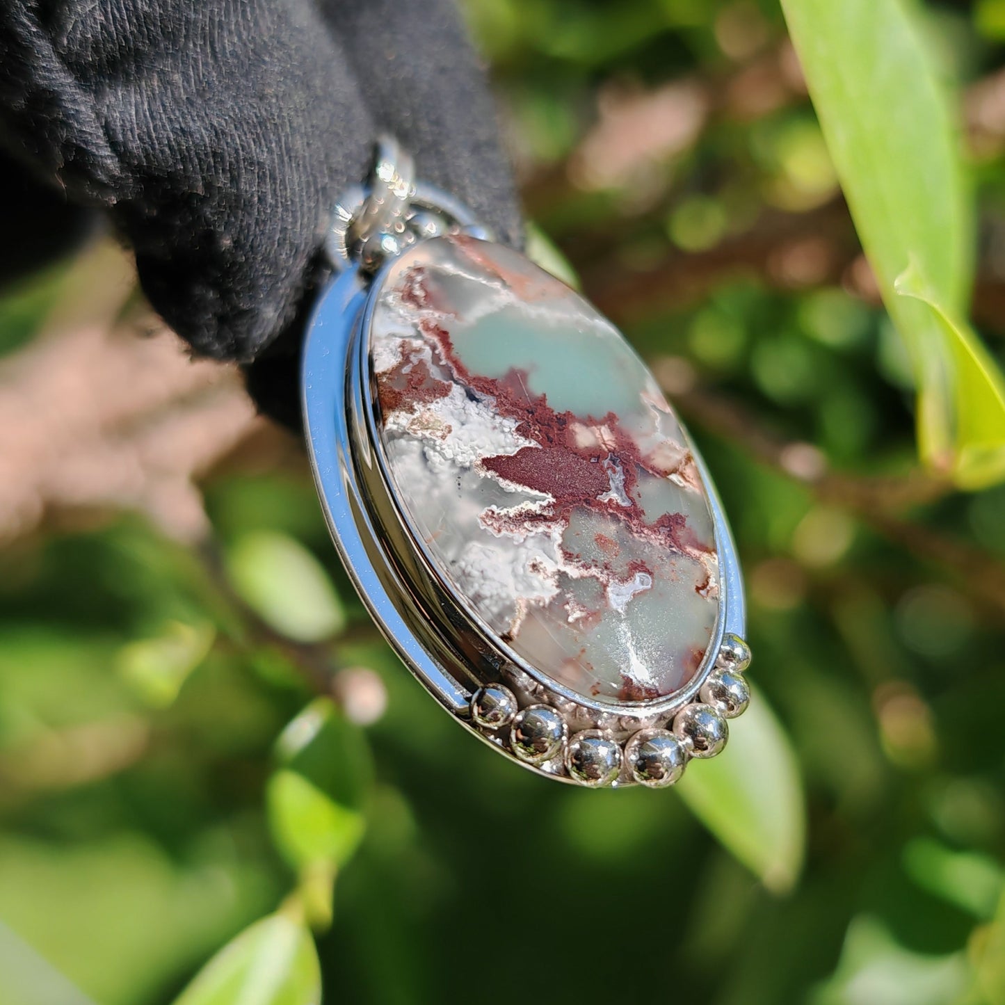 Colgante Calcedonia en plata de ley