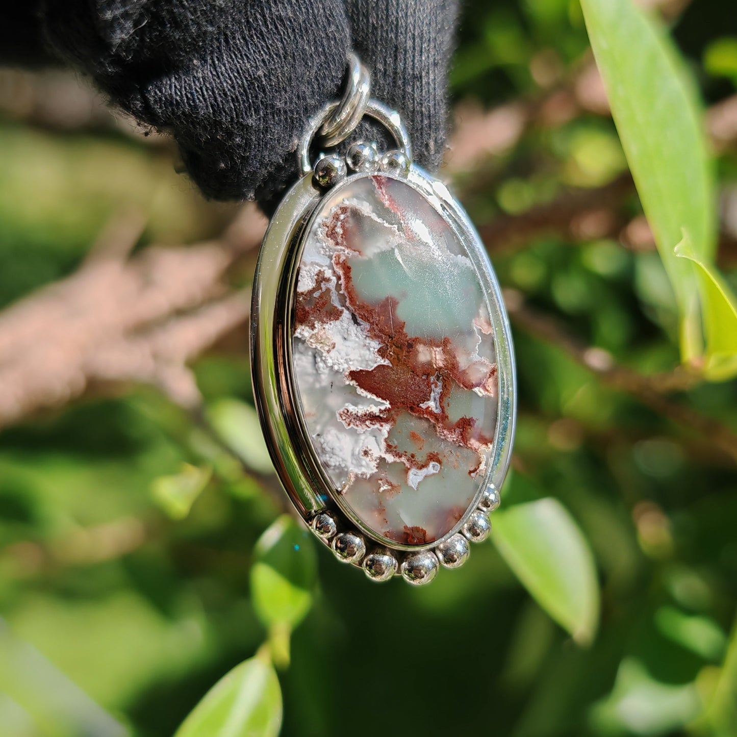 Colgante Calcedonia en plata de ley