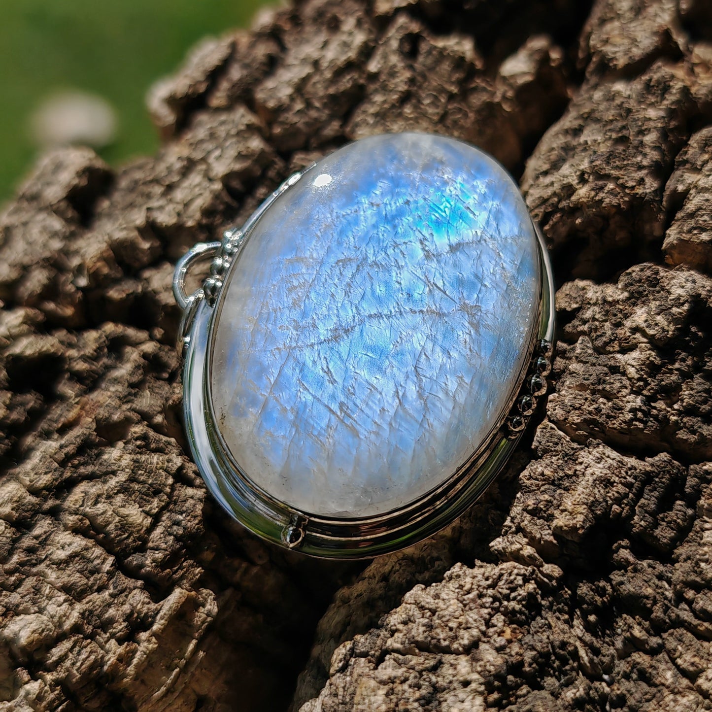 Colgante Piedra Luna en plata de ley