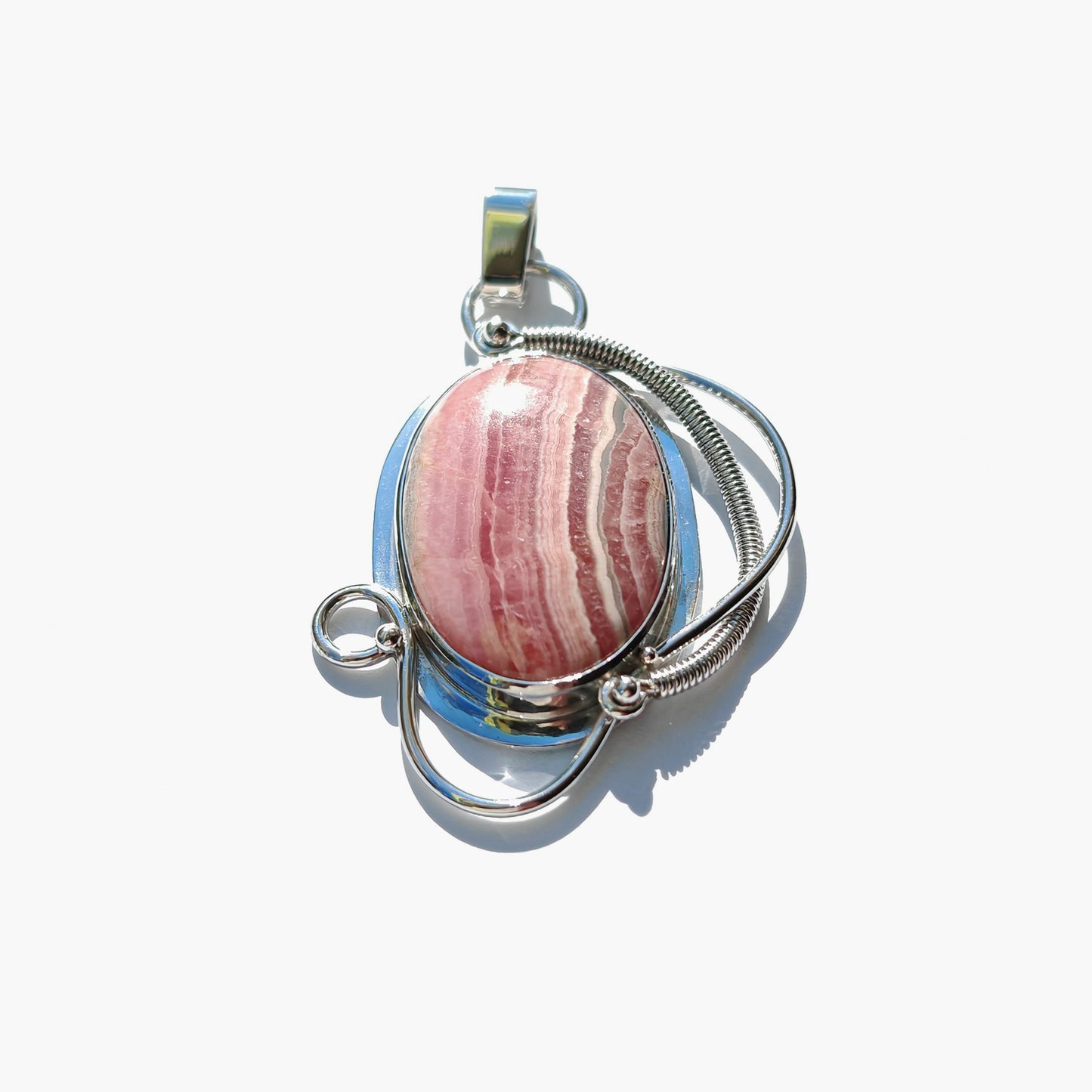 Colgante Rodocrosita en plata de ley