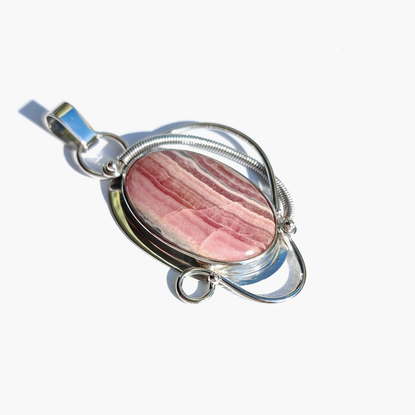 Colgante Rodocrosita en plata de ley